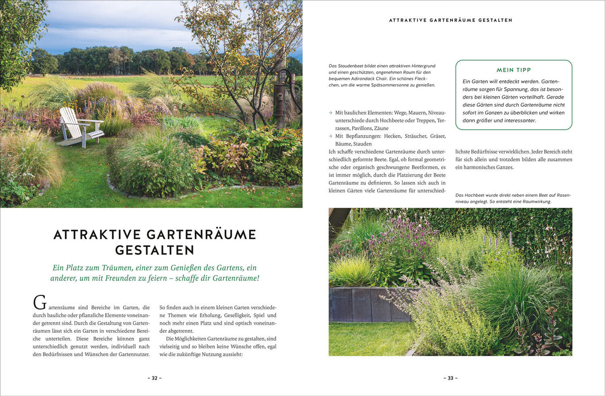 100 Gestaltungsideen für kleine Gärten.