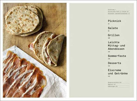 Brot, Sandwiches, Schinken mit Käse, Menükarte mit Text.