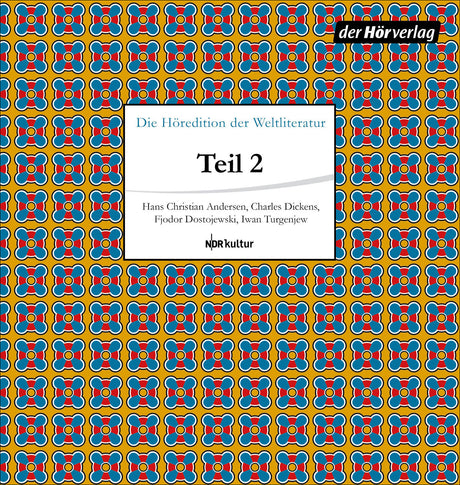 Buchcover mit buntem, geometrischem Blumenmuster, Titel "Teil 2" und Autorenname, schwarzes Label "der Hörverlag".