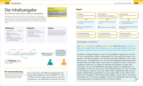 Textseite mit Überschriften, Textblöcken, farbigen Markierungen, Illustrationen und einem Textkasten.