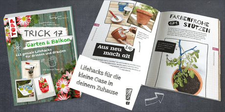 Broschüre und Anleitungsheft mit Tipps zum Garten- und Balkonpflanzen, inklusive Pflanzanleitung und Gestaltungsideen.