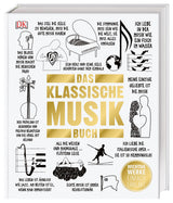 Titel "Das klassische Musik Buch" mit verschiedenen Illustrationen und Zitaten zur klassischen Musik.