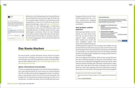 Zwei Screenshots eines Textdokuments mit Anleitungen zum Löschen eines Facebook-Kontos.