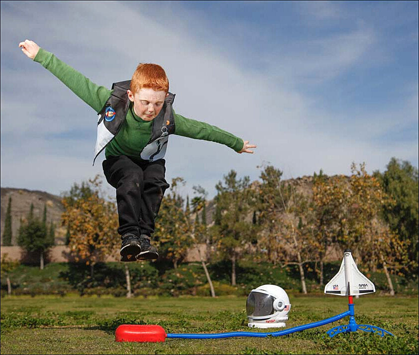 Druckluft Rakete. NASA Stomp Rocket