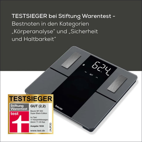 Digitale Personenwaage mit Gewichtsanzeige, Testurteil "GUT" (2,2).