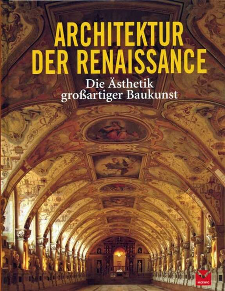 Buchcover mit Blick in eine barocke, goldverzierte Hallendecke mit Fresken und Arkaden.