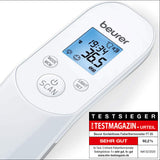 Digital Fieberthermometer mit blauer Anzeige, zeigt 36,5°C.