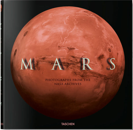 Buchcover mit einem Bild des Planeten Mars, Titel "MARS" und Untertitel "Photographs from the NASA Archives".